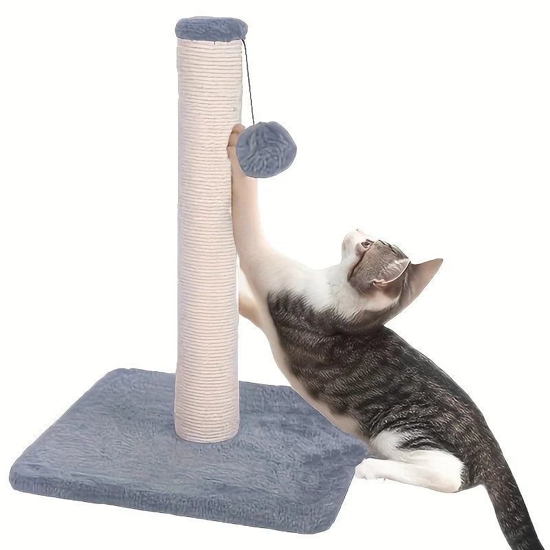 Vertical Cat Scratching Pole Sisal Small Cat Climbing Frame with Plush Ball Cat Relieving Stuffiness Durable Non Shedding Claws