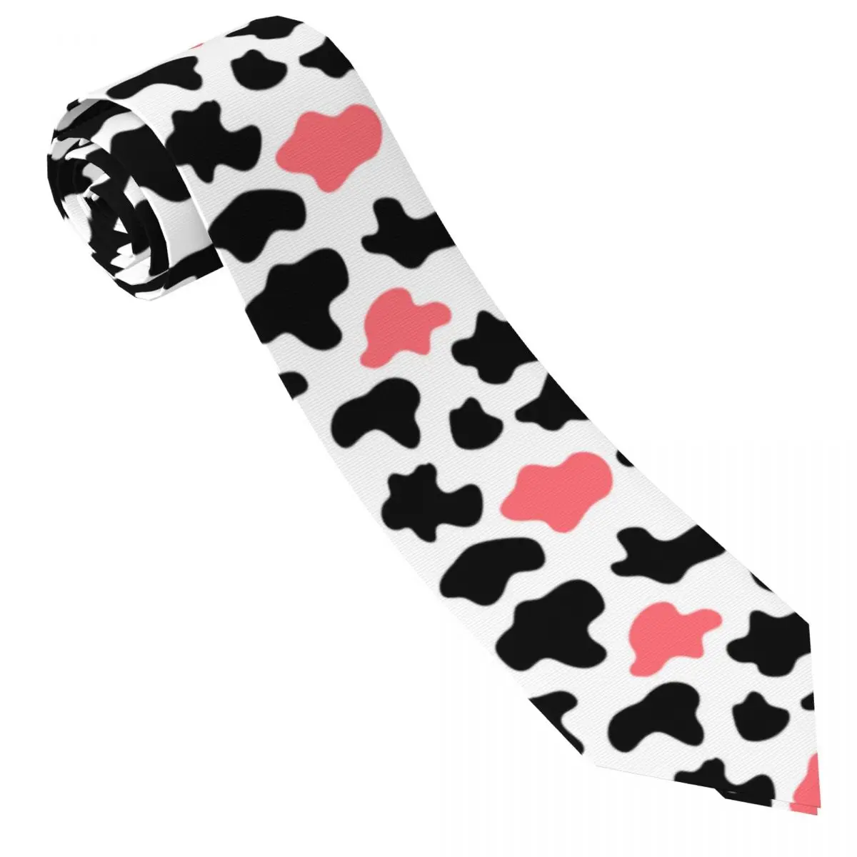 Custom Cow Spots Gravata De Seda Para Homens, Gravata Impressa para Negócios, Textura Pele Animal