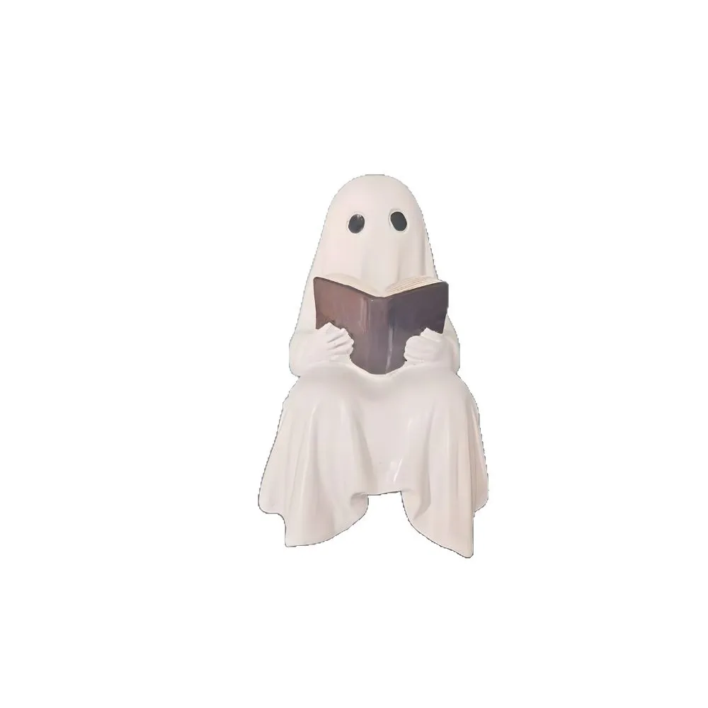 1PC Halloween Book Reader Ghost Decoration Cute Ghost Halloween Festival Gifts Crafts Children's Funny Desktop Decorations