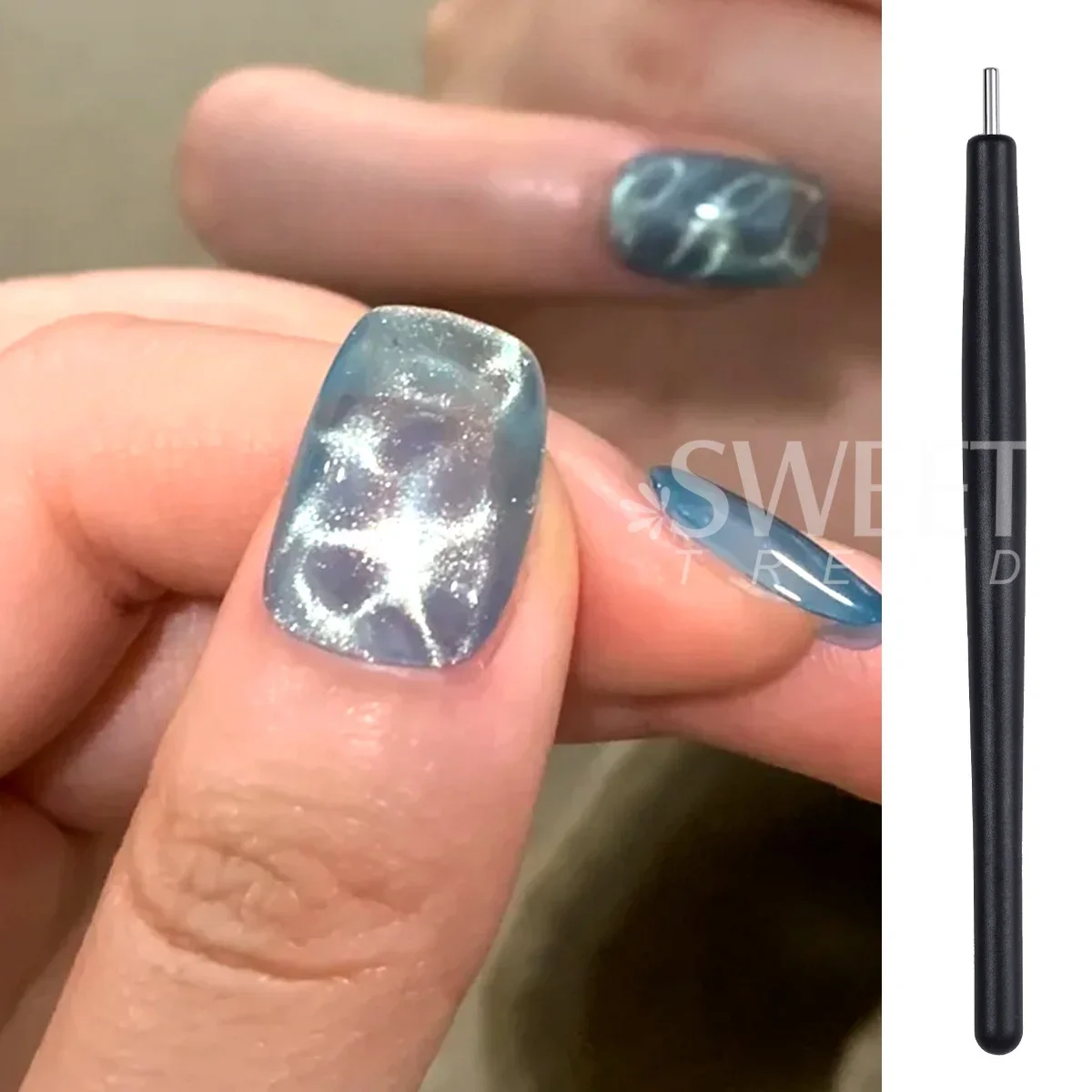 3pcs Cat Eye Nail Polish Magnetic Pen Wave Circle Image French Style Magnet Tool Creative Drawing Design Salon Manicure Supplies