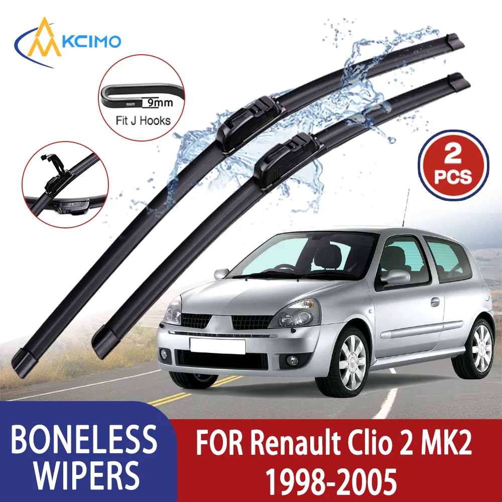 Kcimo Premium Hohe Qualität Für Renault Clio 2 MK2 1998-2005 Auto U-typ Weiche Gummi Ohne Knochen wischer-HD Leise Langlebig 21 "+ 21"