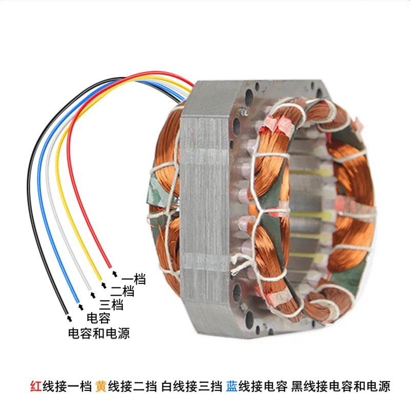 Industrial fan motor coil motor stator electric fan winding core accessories old electric fan copper coil