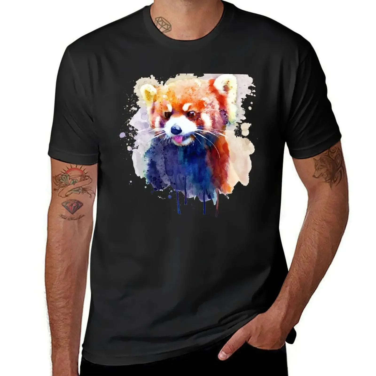 Red Panda Portrait T-Shirt summer top oversized graphic tee vintage graphic tee tees Men's t-shirts