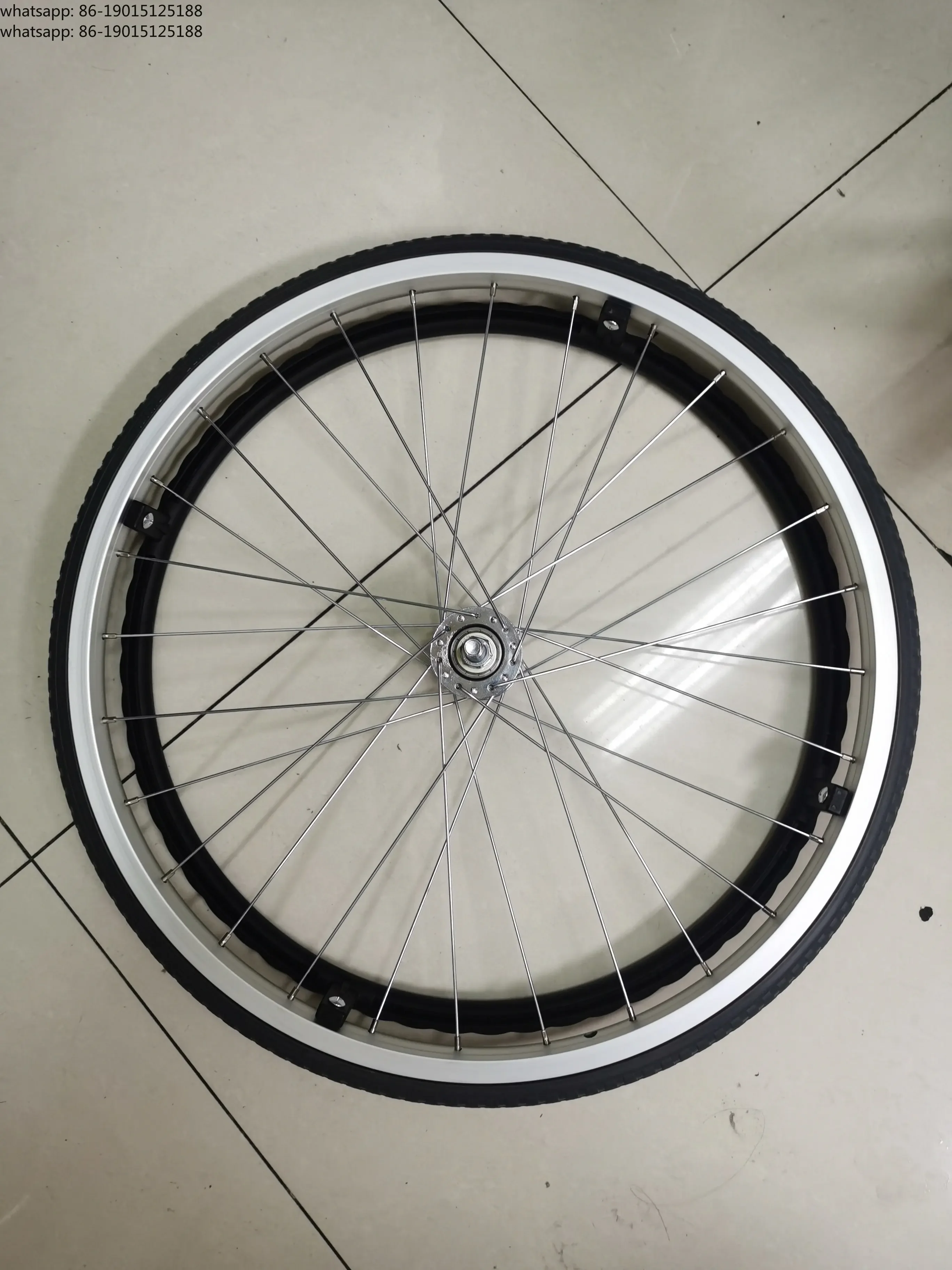2026 new model  Wheelchair Rear Wheel 22 Inch 22x1 3/8 Wheel Assembly Solid Tire Fittings
