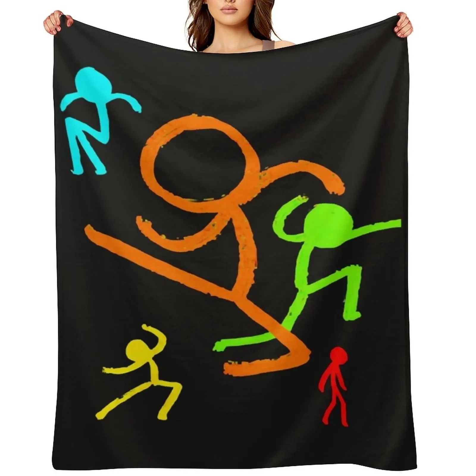 

Alan Becker Five Stick Figures Classic Throw Blanket Loose Sofa Throw Hairys Cute Blankets