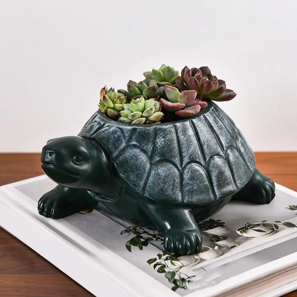 

Turtle Flower Pot Turtle Succulents Planter Resin Flower Pot for Indoor/outdoor Use Cute Tabletop Decoration for Garden Home