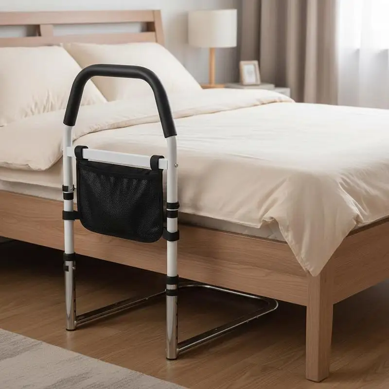 

Bed riser aid 610x320x63.5mm, grab bar with PU handrail, tubular bed frame, carbon steel entry aid for seniors & patients, suitable for king-size, queen-size, full & twin beds