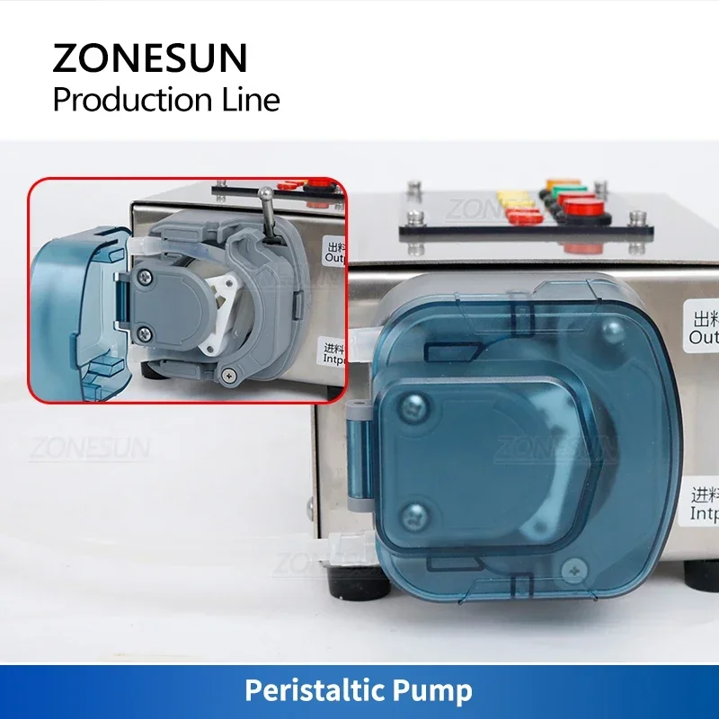 ZONESUN Desktop Automatic Line Liquid Filling Capping Machine Small Glass Bottle Peristaltic Magnetic Pump ZS-FAL90S