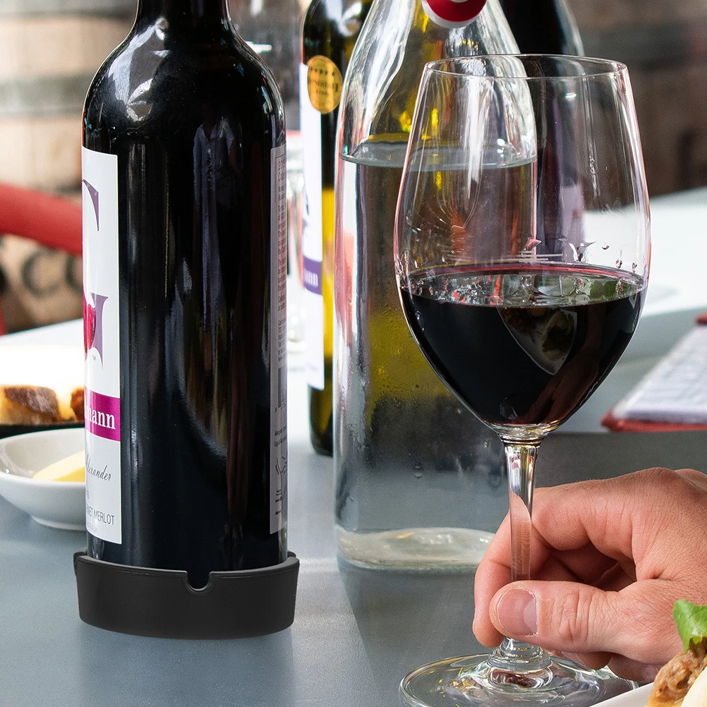 

2Pcs Silicone Wine Bottle Coasters Insulated Non Slip Tabletop Wine Rack Elegant Stand Table Coasters Bottle Holder for Cabinet