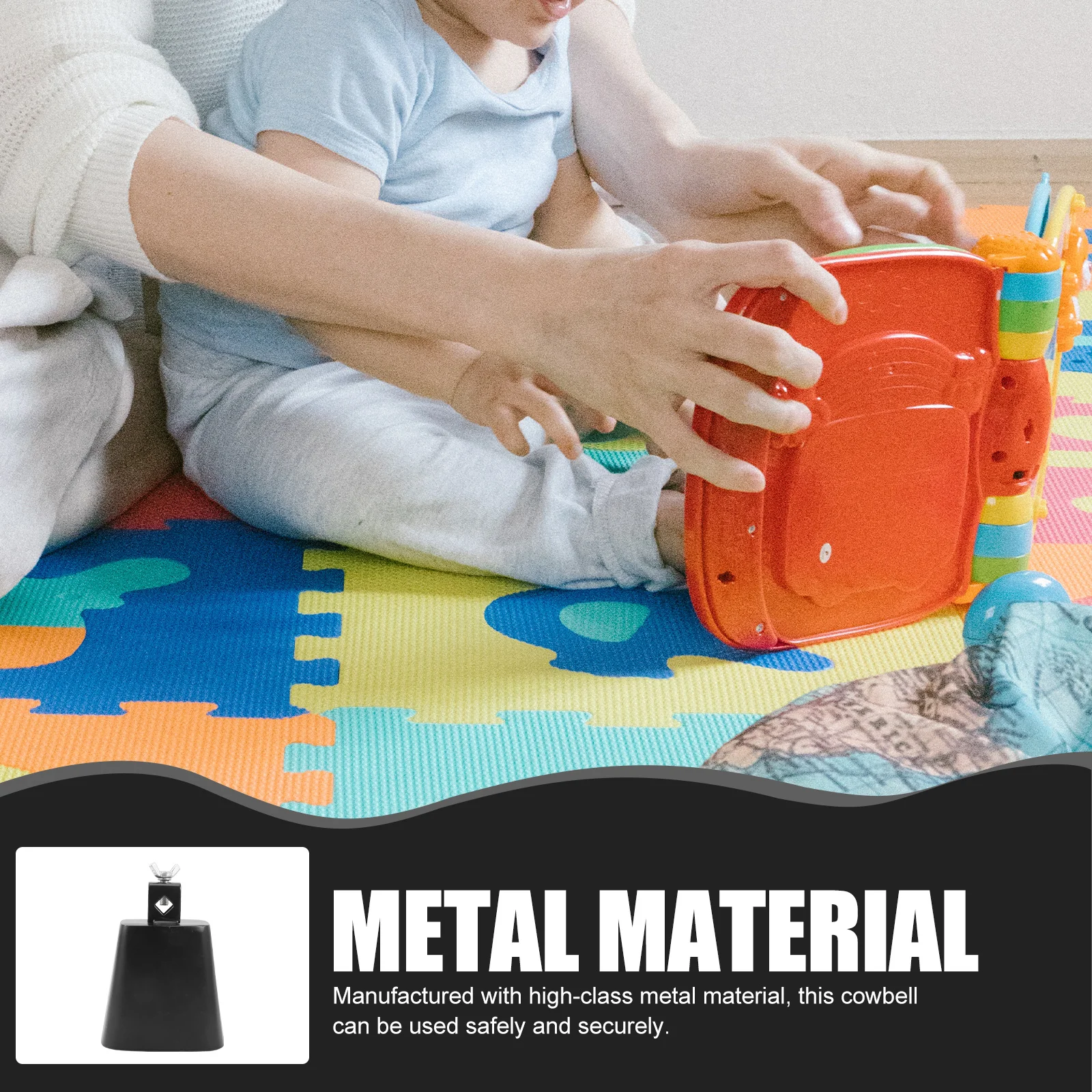 

1Set Metal Cowbell Instrument Hand Percussion Noise Maker Ideal for Kids Musical Education and Performance Cow Bell