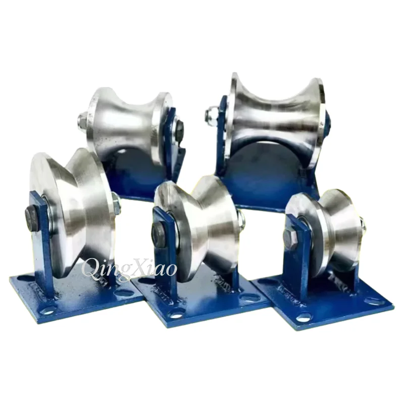 Heavy 45# Steel U Type Track Wheel Pulley Sliding Door Guide Wheel Wire Rope Tube Guide Fixed Pulley - view 5