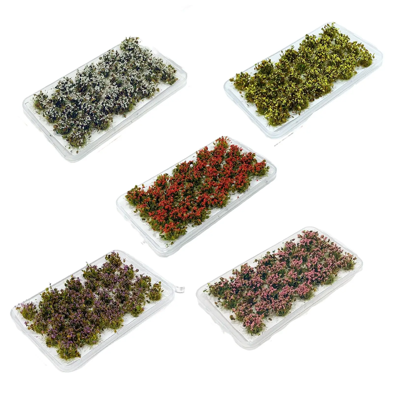 32x Micro Landscape Miniature Flower Cluster for Train Landscape Building Model Kits Railway Scenery Doll House