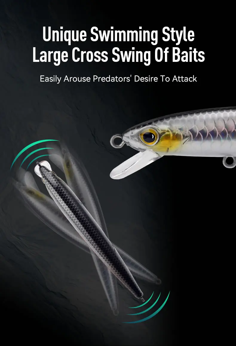 KINGDOM SP Shadow Angelköder 6,5 g 9 g 14 g 14,2 g Suspending Minnow Wobbler Kurbelköder Künstlicher Seebarsch Hecht Angelgerät – Detail 8