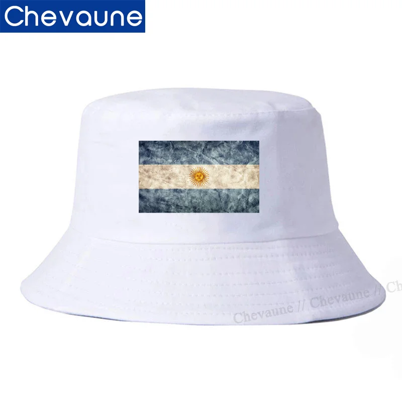 Argentina Flag Hats AR Flag Print Bucket Hat Men Women Fisherman Hats Summer Outdoor Fashion Design Flat Sun Visor Fishing Hats