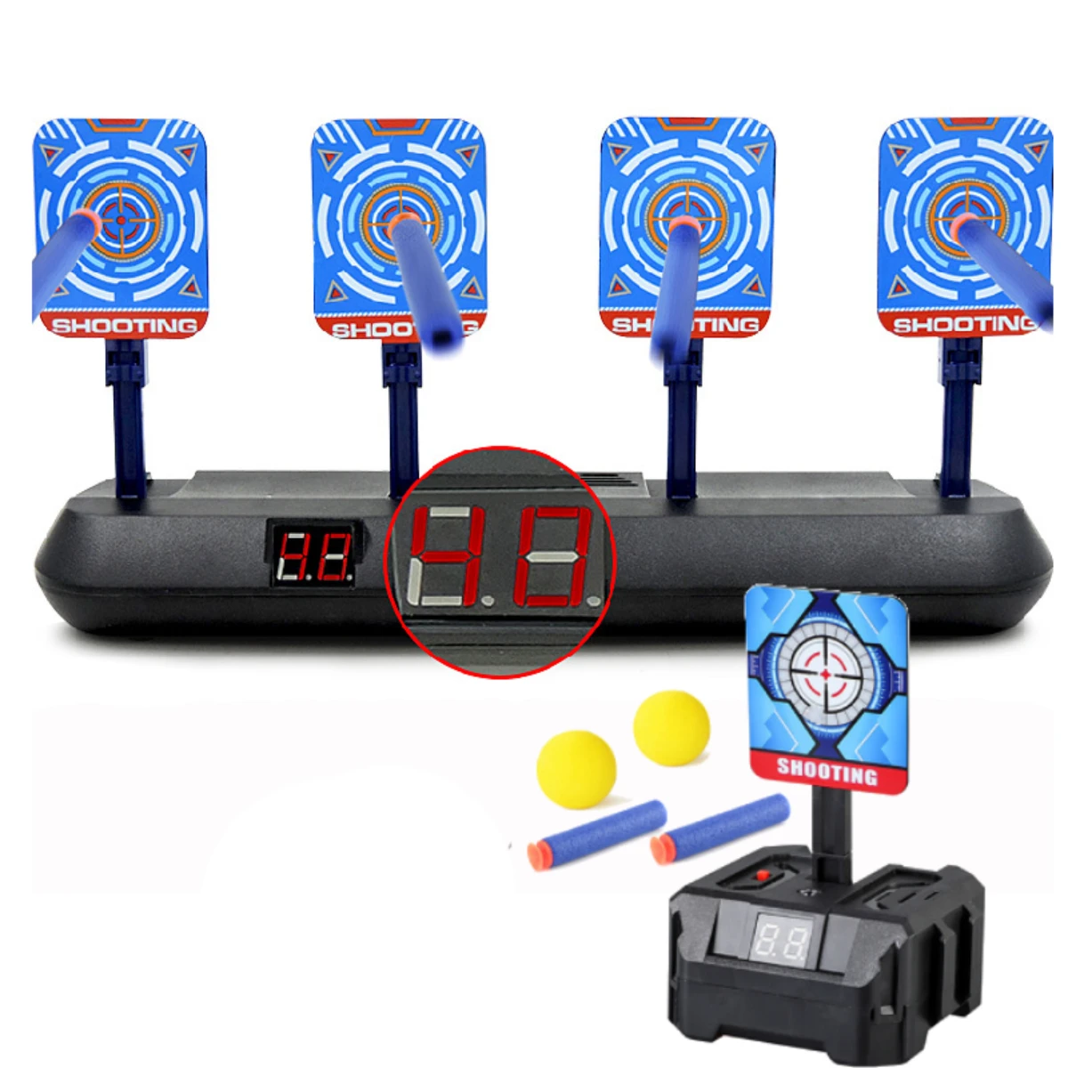 Objetivo de pistola de bala suave eléctrico LED mejorado con función de retorno y grabación automática para pistola Nerf, Rifle, juguetes, bolas de agua