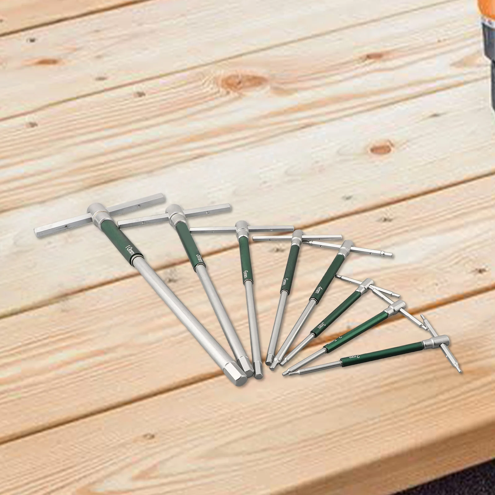 High-Speed T-Shaped Spanner Set, Rotating Hexagonal, T-Shaped, Conveniente, Bom Desempenho, Sliver Aço Inoxidável