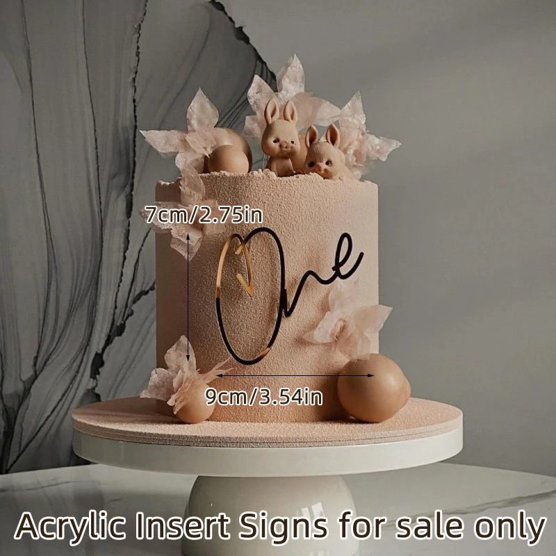 Hochwertige Acryl-Kuchendekoration für Jungen und Mädchen, Baby-Erstgeburtstag, goldener Kuchenaufsatz für Kindergeburtstagsfeiern – Detail 4