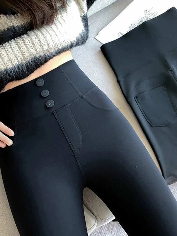 

Женские утепленные флисовые леггинсы с высокой талией для йоги, осенне-зимние, утягивающие, с контролем живота, теплые, из материала arkskin