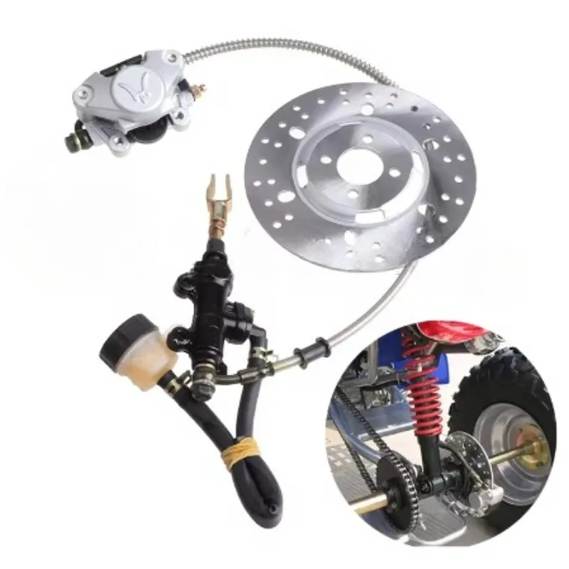 

Rear Hydraulic Disc Brake Caliper Master Cylinder Pump Kit For 150cc 200cc 250cc 300cc Dirt Bike Buggy Quad Accessories ATV UTV