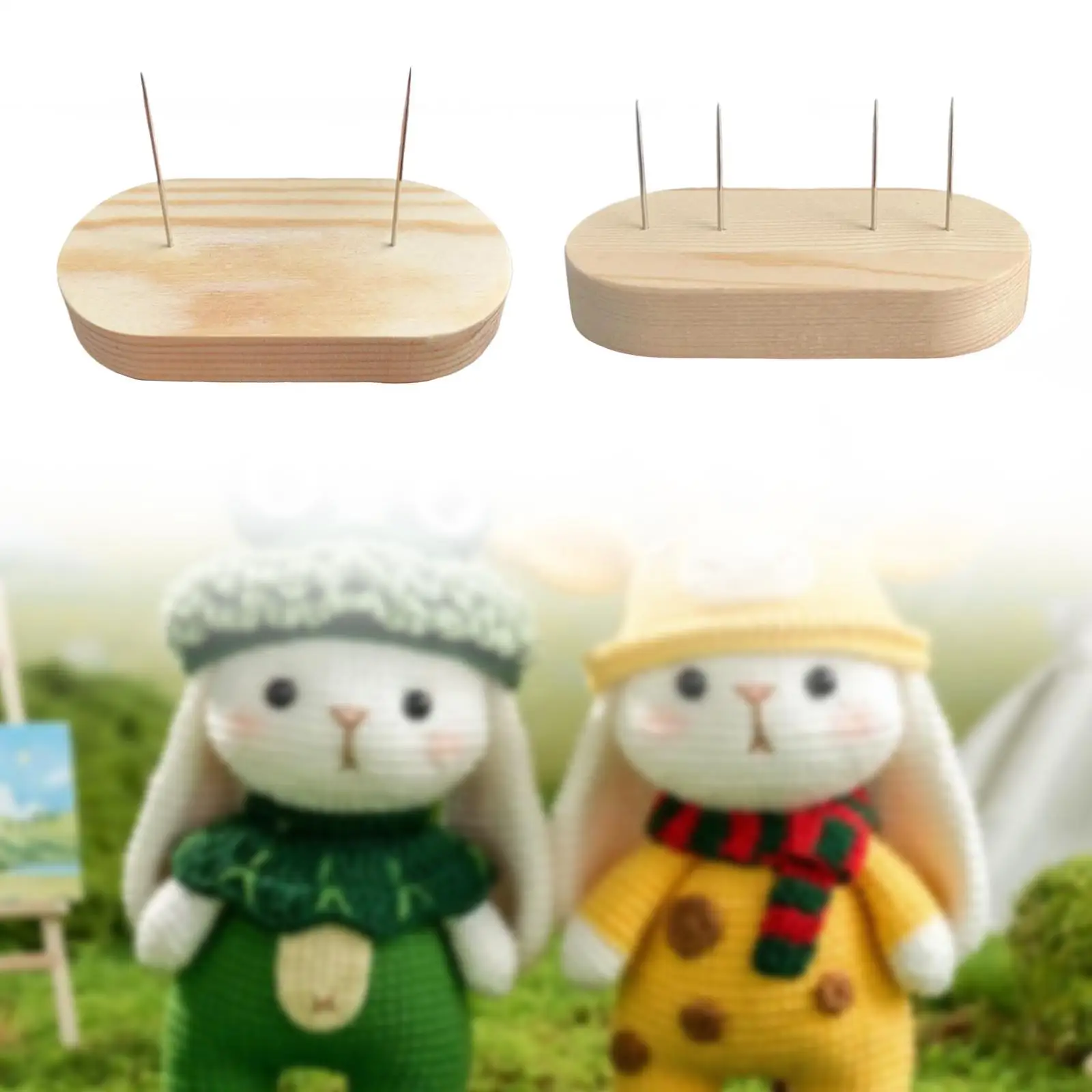 

Подставка для вязания кукол, прочные практичные металлические булавки, декоративная стойка для хранения, деревянная основа для валяния кукол-животных