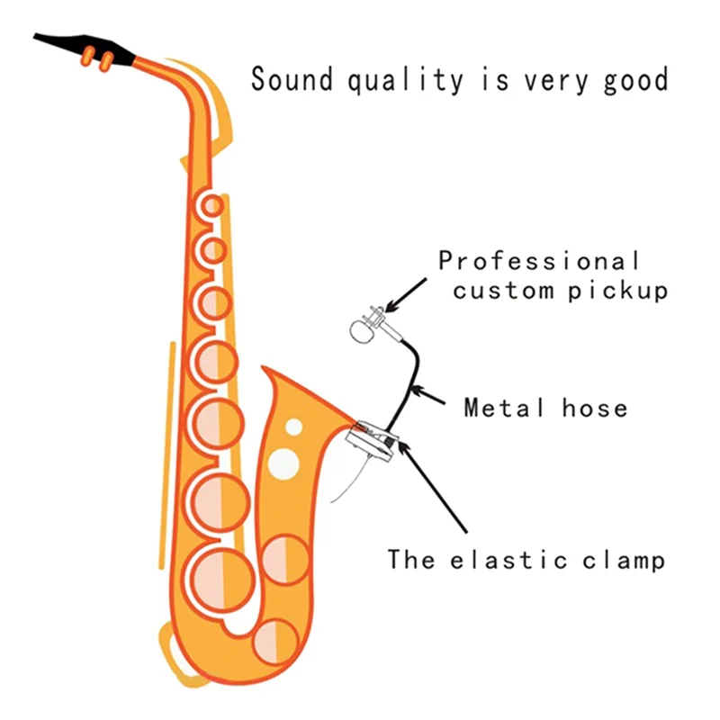

B72A Professional For SAXOPHONE Wireless Microphone UHF Gooseneck Voice Recording Wireless Pickup For Trumpet Horn