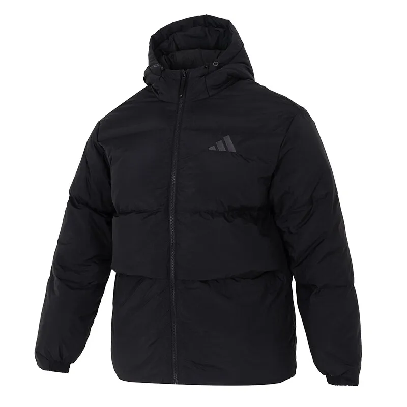 Adidas men's 2024 winter new windproof warm outdoor sportswear fashion trend 100 hooded down jacket JG5940