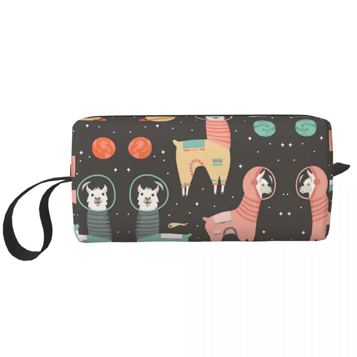 Astronaut Llamas In Space Makeup Bag Cosmetic Organizer Storage Dopp Kit Toiletry Cosmetic Bag Women Beauty Travel Pencil Case