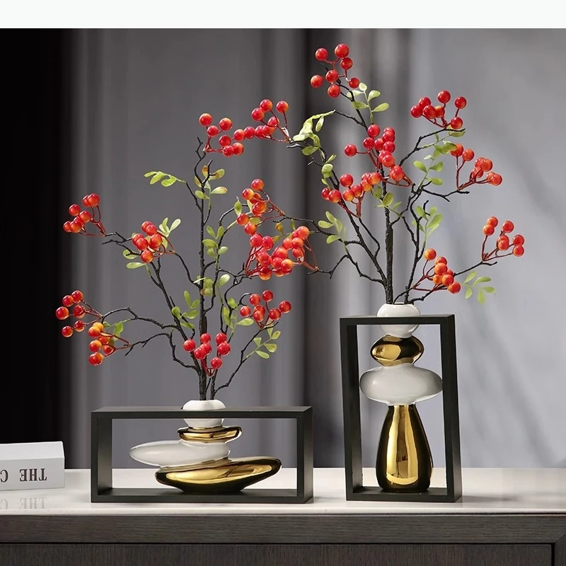 

Ceramic Vase Geometric Rockery Stack Flower Vase Floral Arrangement Home Decoration Accessories