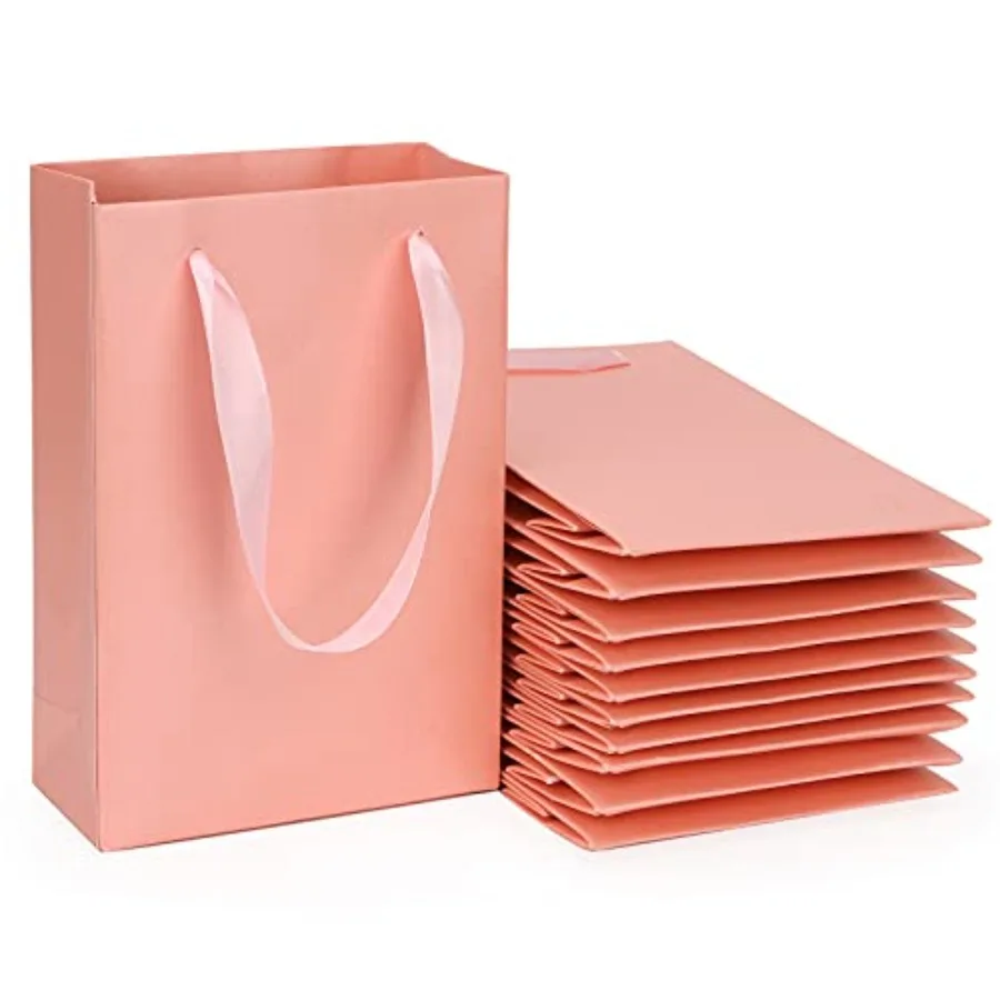 

Pink Gift ags 60 Pack 5.03'' × 2.36'' × 7.40'' Small Gift ags Paper Party Favor ag wit andle Retail ag for Sopping Scool Office