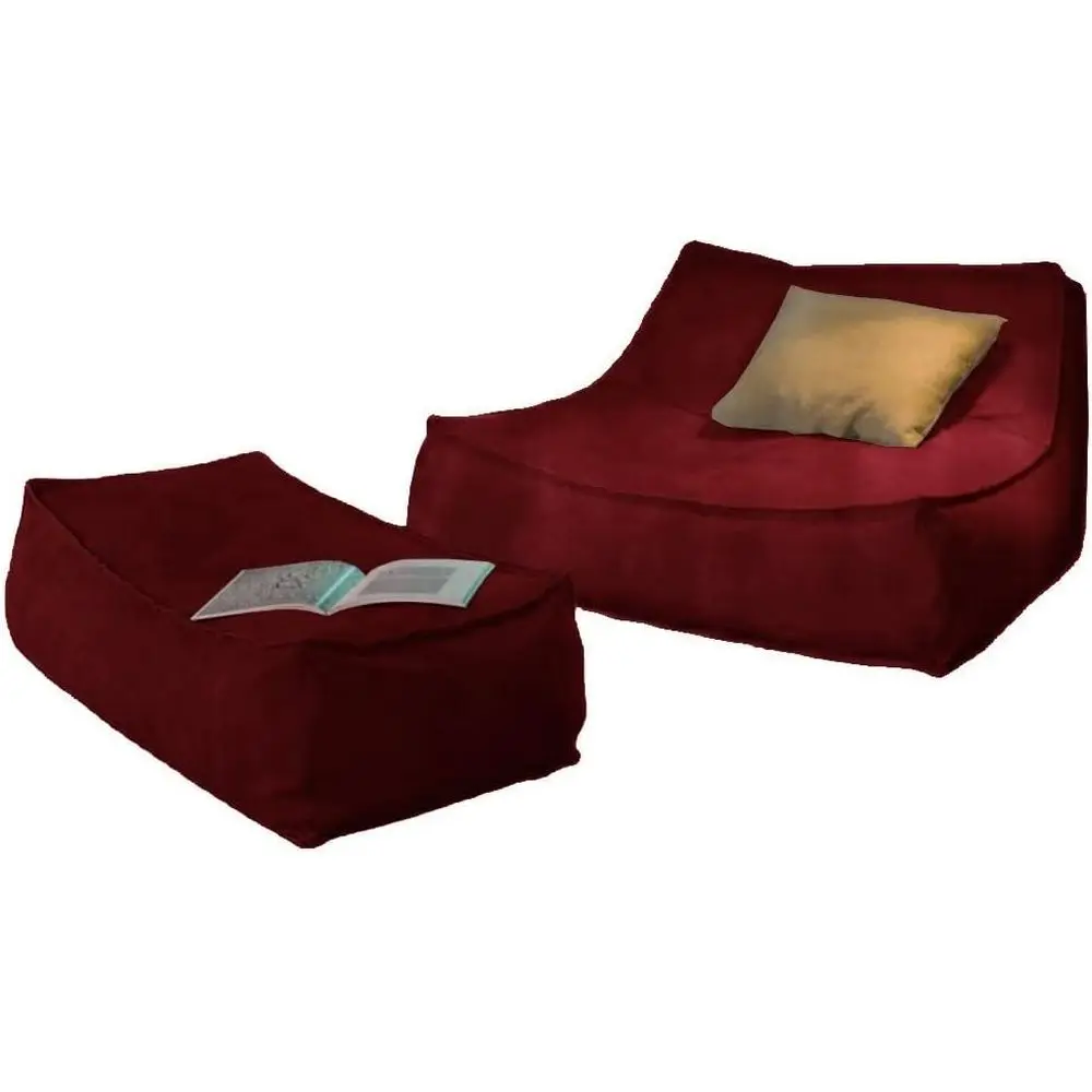 

Durable Suede Chaise Lounge Cover, Outdoor/Indoor Use, Bean Bag Chair, 2-in-1, CD-Red