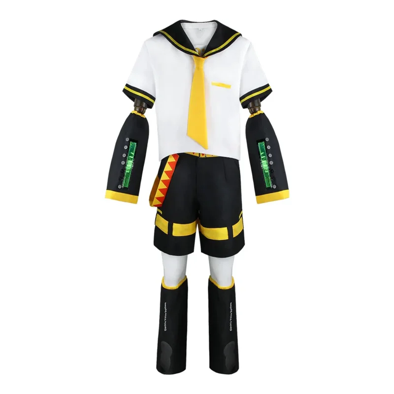 Anime Kcagamine Cosplay Costumes Rin Len Brother Sister Uniform Halloween Party Yellow Wigs Christmas Gifts Tops Pants Clothes