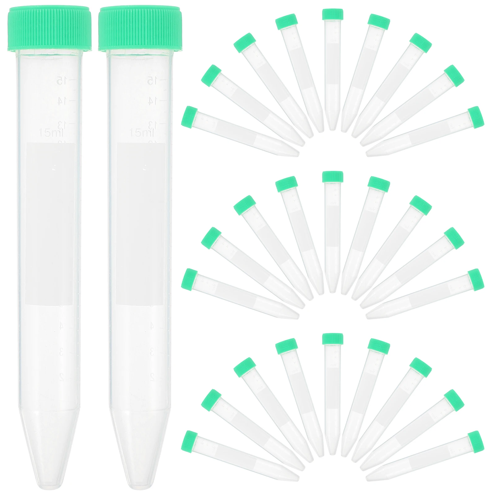50pcs 15ml Screw Cap Test Tube Tube Random Color Polypropylene Lab Test Vials Transparent Measurement