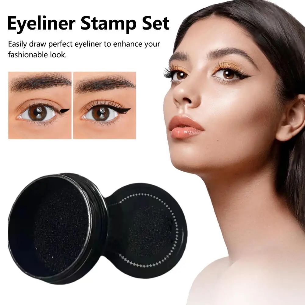 Set di timbri per eyeliner a doppia estremità Set ombretto cosmetico facile da colorare Eye Liner Stamping Stencil Accessori Strumenti per il trucco delle ciglia