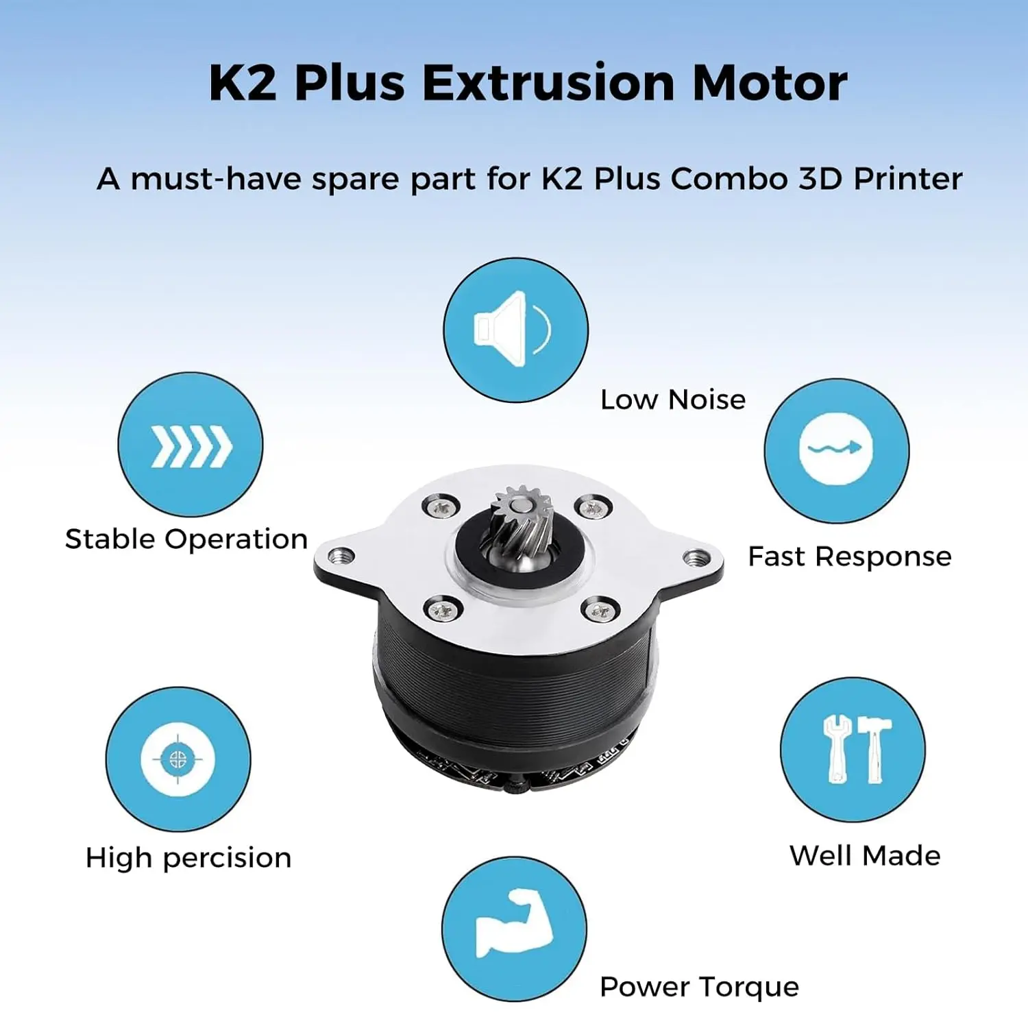 Creaity Official Authentic K2 Plus Extrusion Motor E Axis Circular Extrusion Motor For K2, K2 Pro, K2P Combo 3D Printer