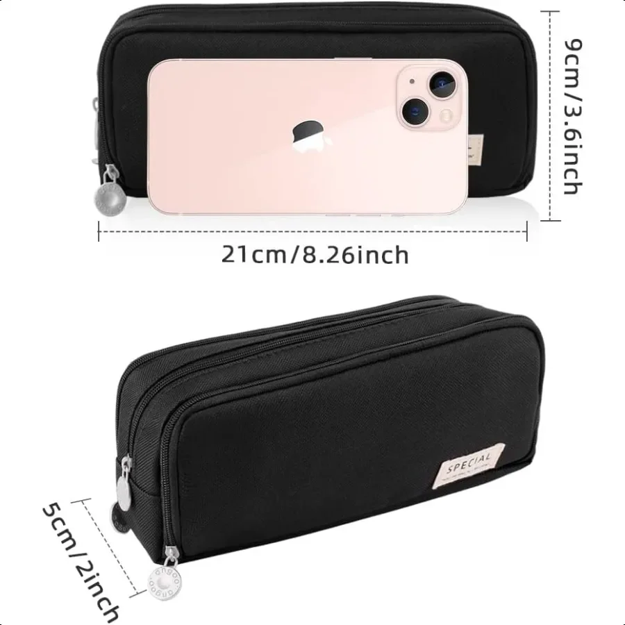 مقلمة كبيرة مكونة من 3 مقصورات وحقيبة أقلام رصاص ذات سعة كبيرة للفتيات المراهقات والأولاد والطلاب ومنظم أكسفورد