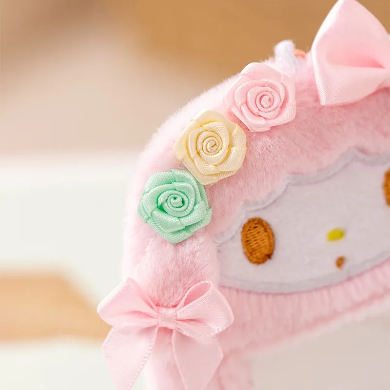 Sanrio Kuromi My Melody Cinnamoroll Cards Holder Cute Cartoon Kawaii Soft Plush Photo Card Holder Bag Pendant School Stationery