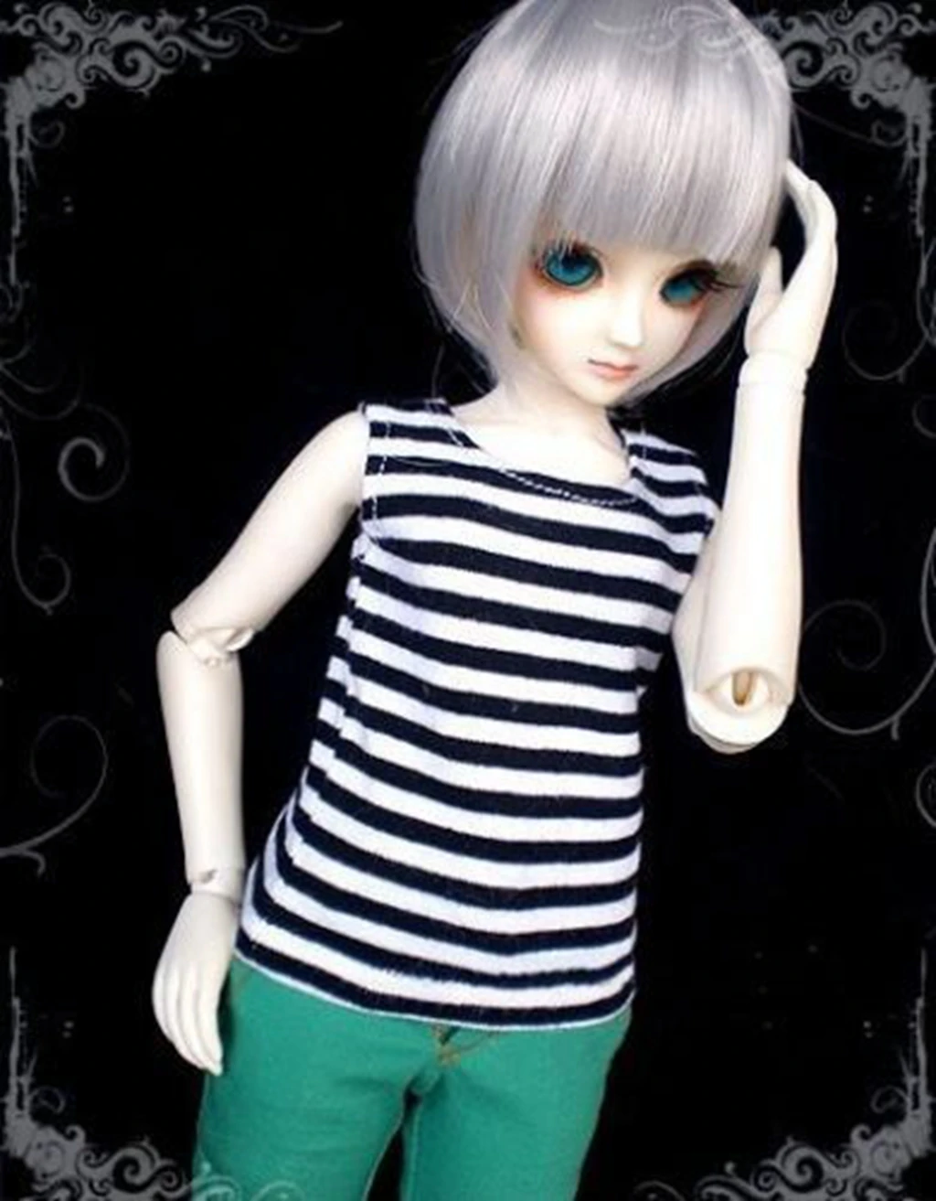 [Wamami] Camisa/traje a rayas con pantalones verdes 1/3 SD DZ AOD BJD Dollfie