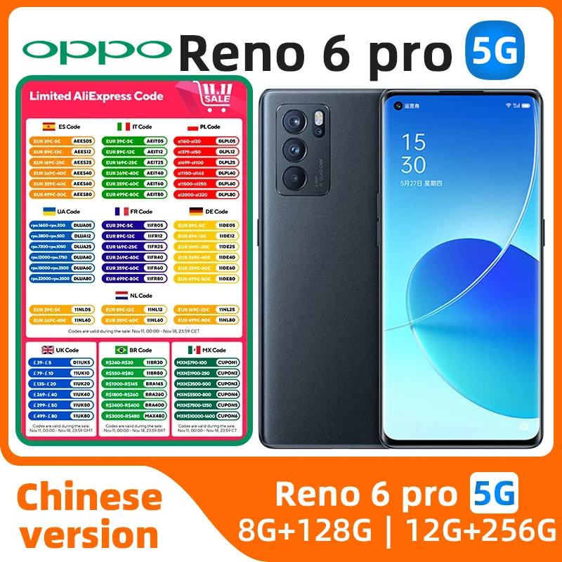 oppo Reno6pro  5G Android Unlocked 6.55 inch 12GB RAM 256GB ROM All Colours in Good Condition Original used phone