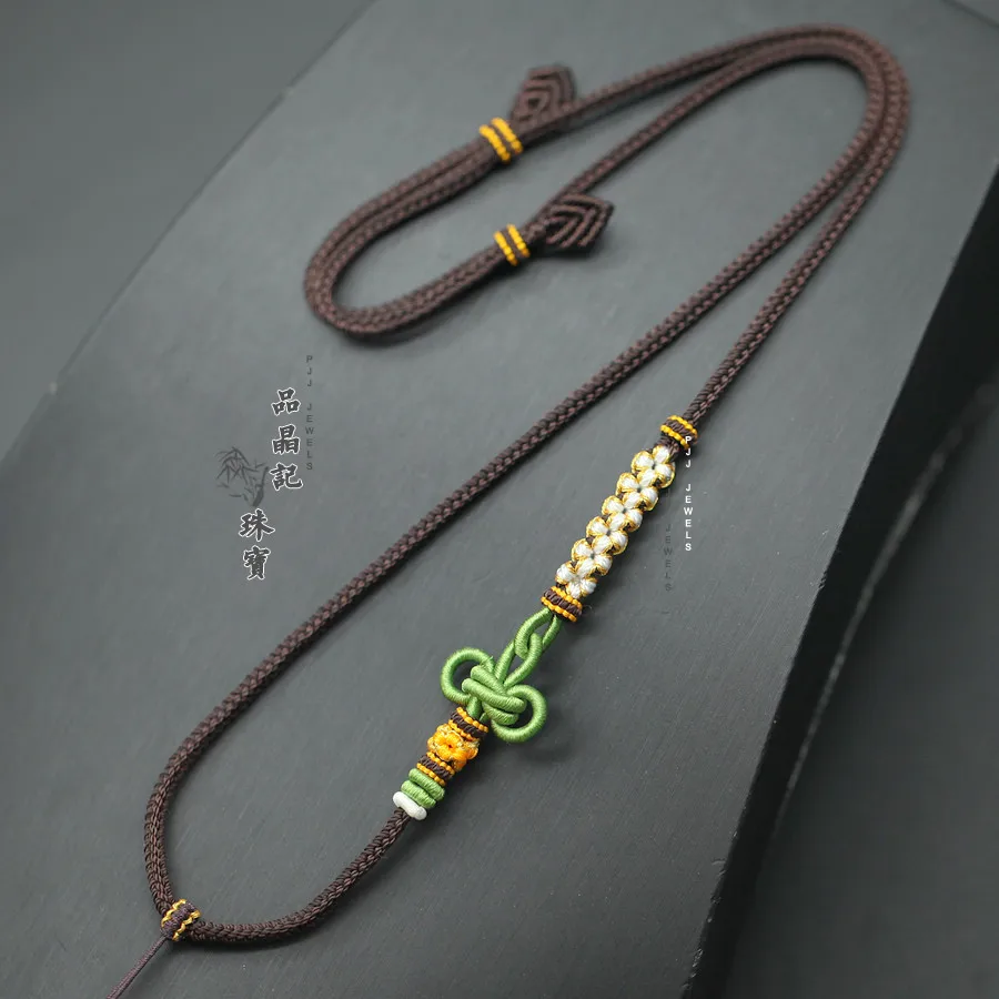 collar-y-pulsera-ajustables-de-oro-y-plata-con-amuleto-de-buda-joyeria-de-estilo-Etnico-nudo-de-clavel-flor-de-durazno-del-amor-para-estudiantes