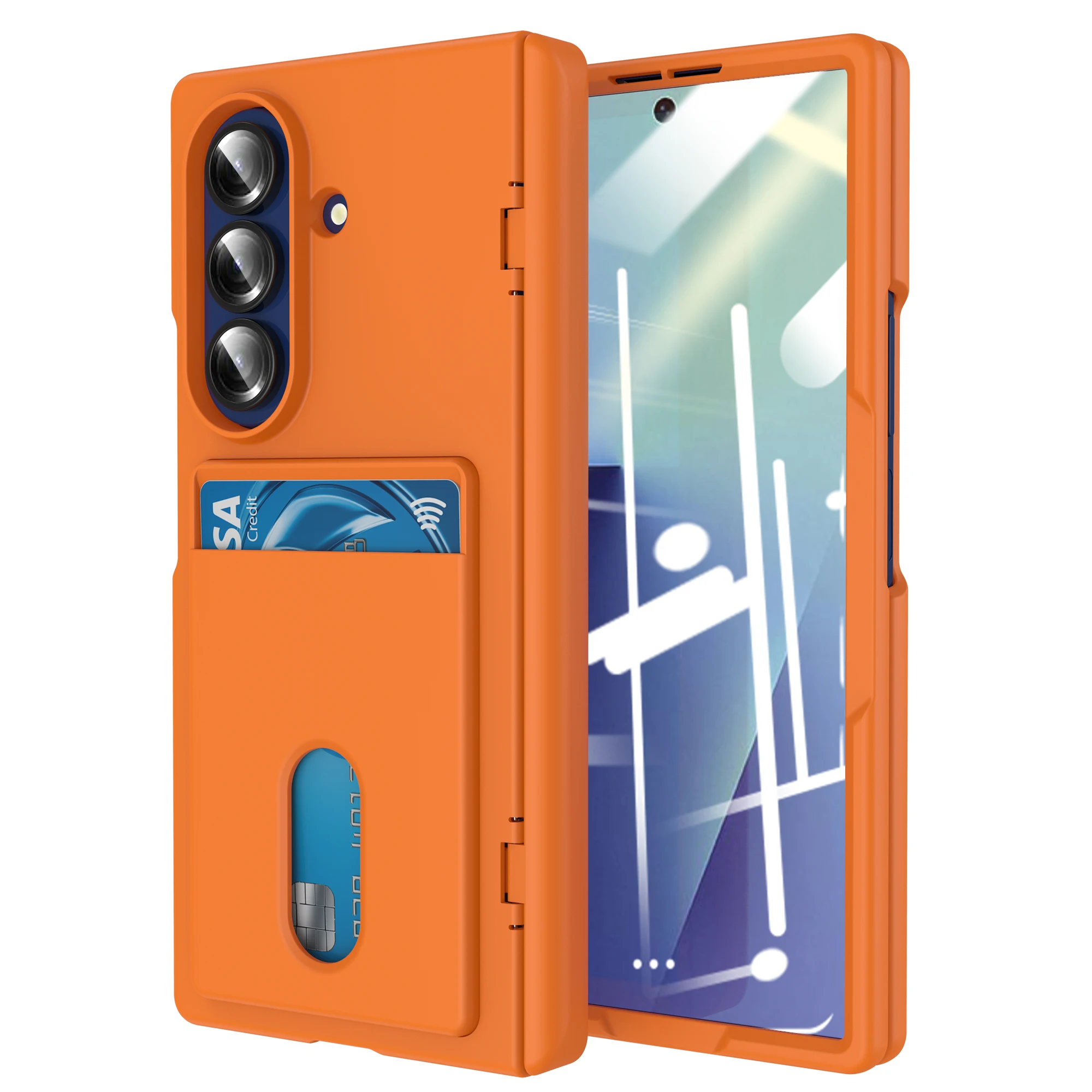 

Luxury Skin Feel Cards Solt Phone Case for Samsung Galaxy Z Fold 7 6 Back Card Pocket Design Camera Protection Shockproof Cover