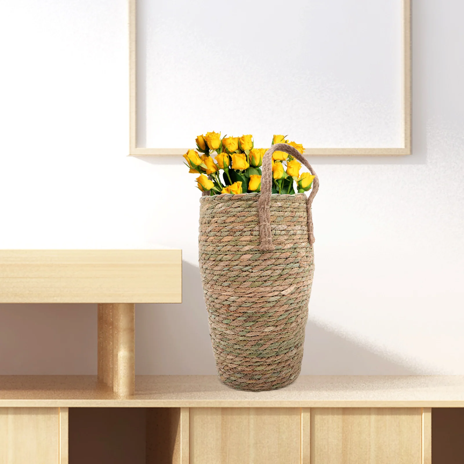 

Woven Flower Basket Plant Pots Indoor Decorative Baskets for Plants Storage Organizer Planter Moderate Size Large Space Graceful