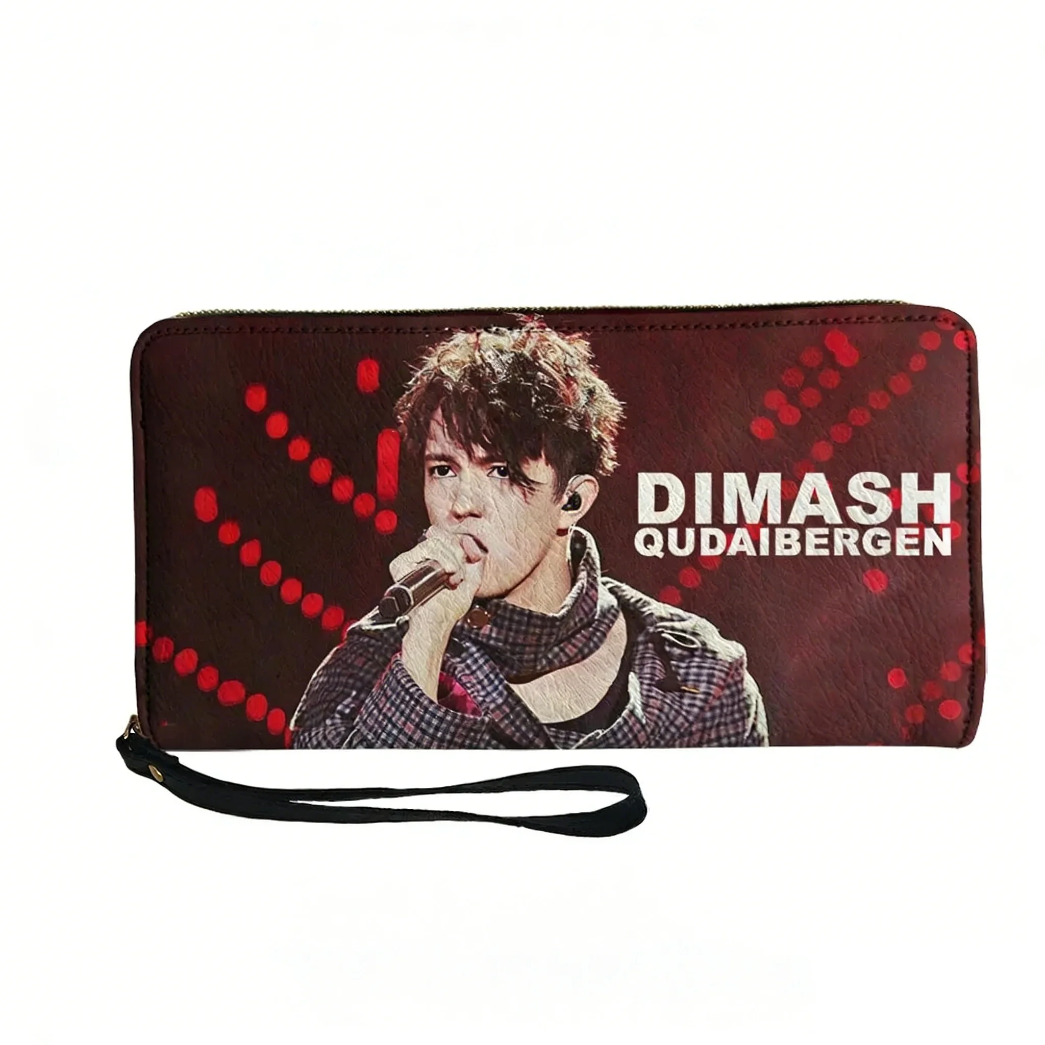 

Кошелек Dimash Qudaibergen на заказ, мужской, женский, для подростков, длинный кошелек на молнии, с двойным принтом, портативный кошелек, подарочная сумка