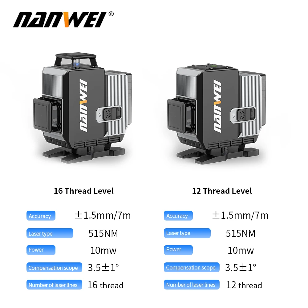 NANWEI green light level meter stick wall stick ground high precision strong light fine line infrared 12 line 16 line laser cast