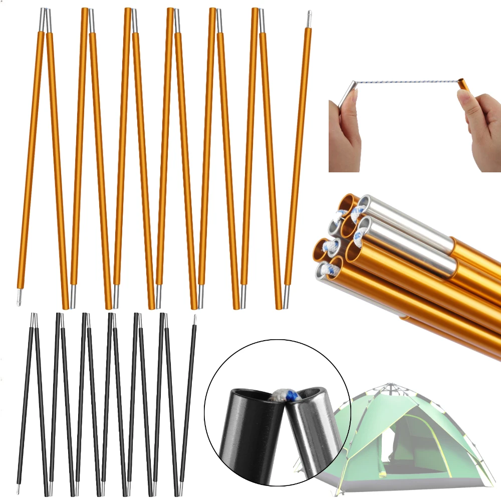 Aluminum Alloy Tent Poles 8MM 430CM 360CM Lightweight Compact Tent Pole Camping Tent Rods Outdoor Hiking Replacement Accessories