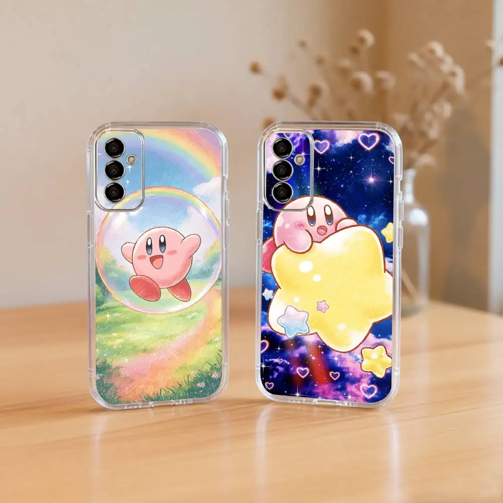 

CUTE K-Kirby GYM Phone Case Transparent Silicone Soft For SamsungA10,12,20,21S,30,31,40,50,51,52,70,71