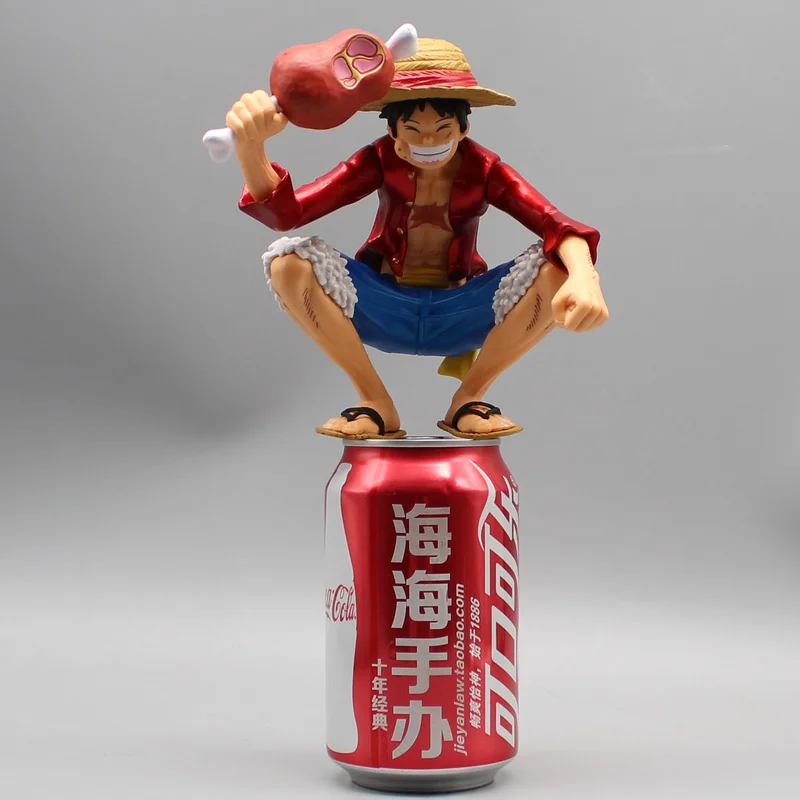 13cm One Piece Figure Monkey D Luffy Eat Meat Battle Model Action Figures Straw Hat Luffy Toys For Children Items Model