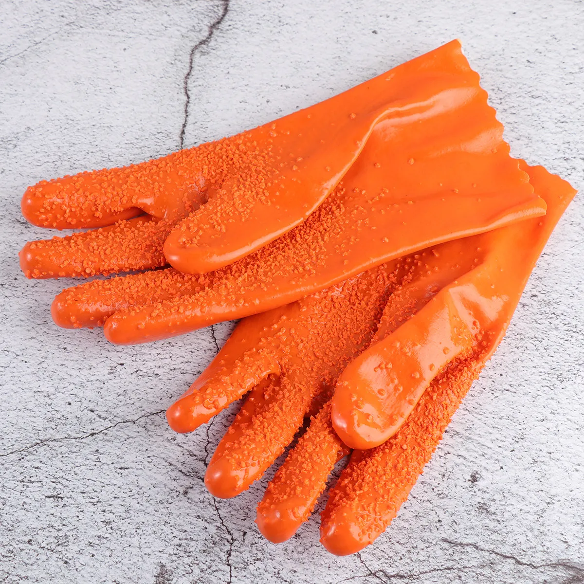 2Pair Rubber Fishing Gloves Anti-Slip Bump Grain Long Cuff Fish Catching Gloves for Adults Anti-Fishbone Odor-Free Portable Warm