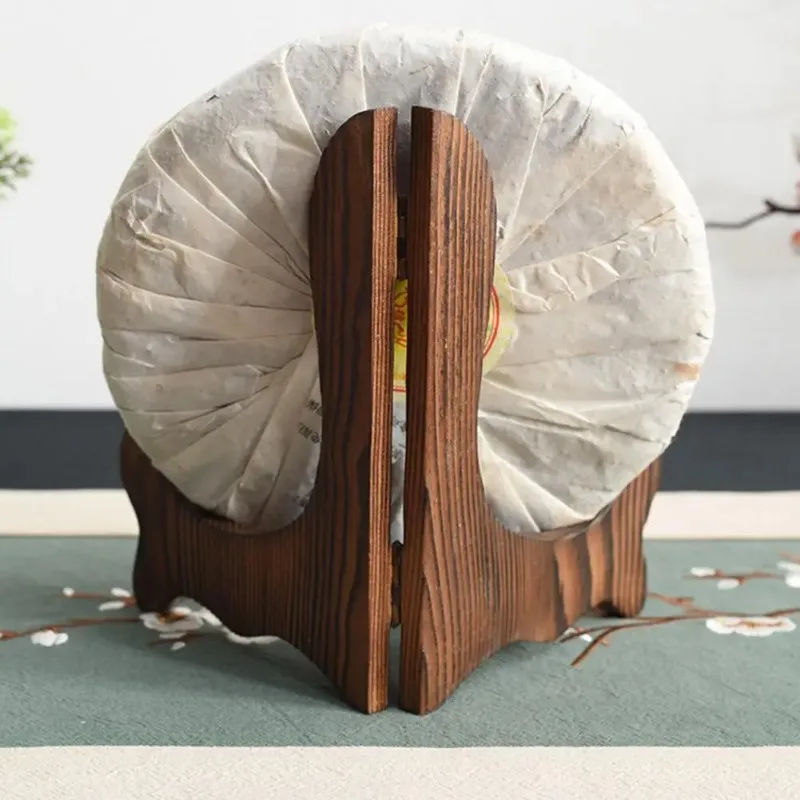 Vintage Wooden Dish Display Rack Curved Design Handmade Foldable Easel Plate Tea Cake Stand Kitchen Bar Home Decor