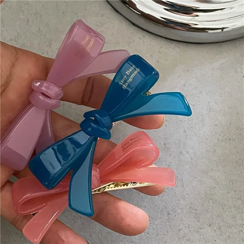 Sweet Bowknot Hair Clip Acetate Hair Clip Korean Jelly Color Hairpin for Women Girls Clips Hairgrip Fashion Hair Accessories