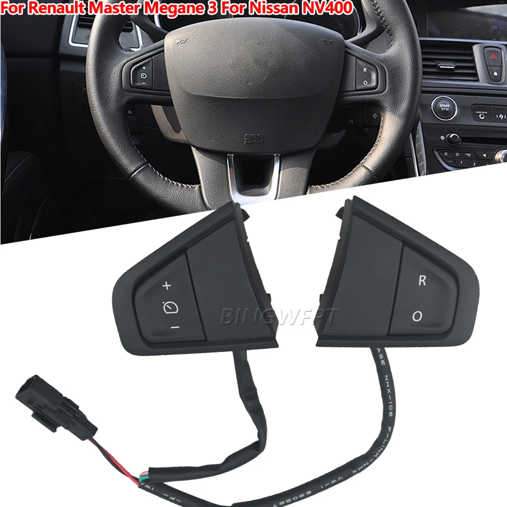 For Renault Fluence Latitude Scenic III Megane 3 Master For Nissan NV400 Car Steering Wheel Cruise Control Button Switch